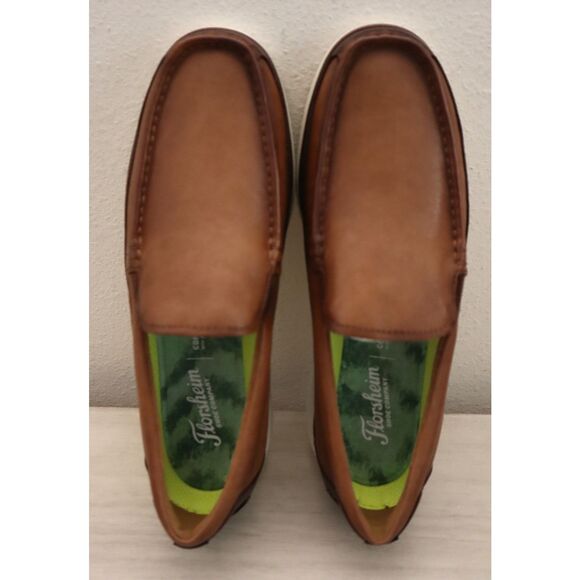 Florsheim Men's 9M Cognac/Brown Multi Tropics Moc-Toe Venetian Slip-On Shoes - Picture 2 of 15
